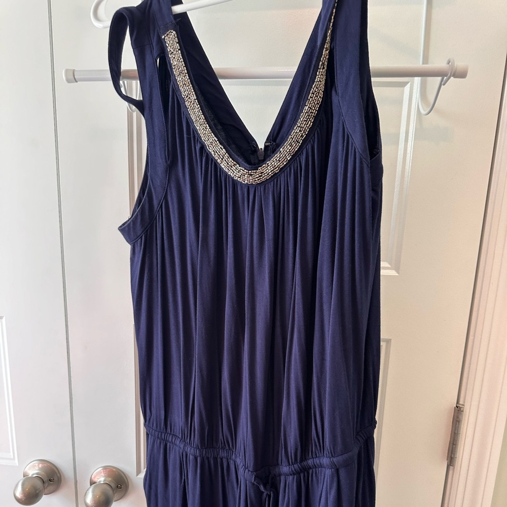 Navy blue cotton romper
